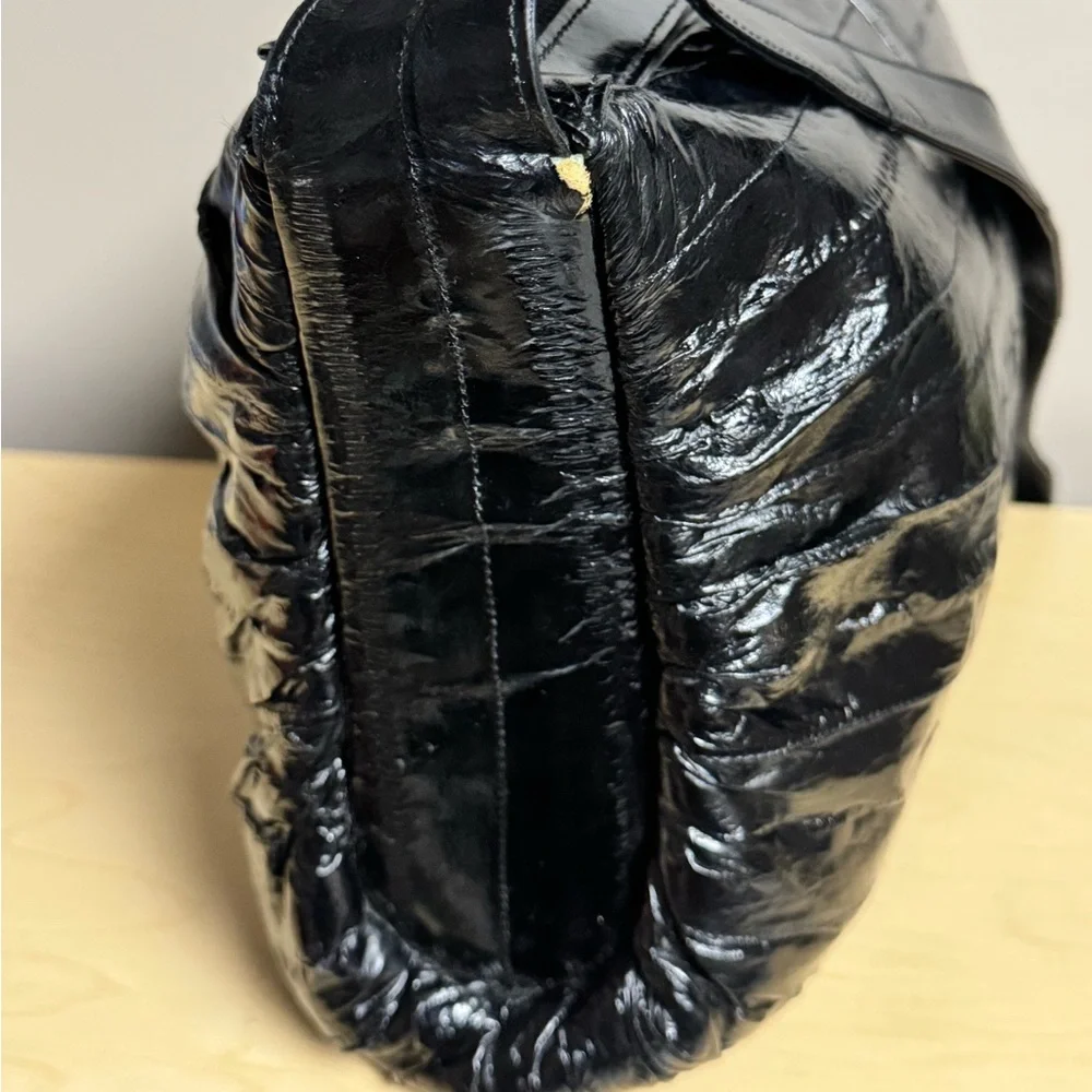 Vintage Genuine Eel Skin Puffer Shoulder Bag Clutch - Picture 16 of 16